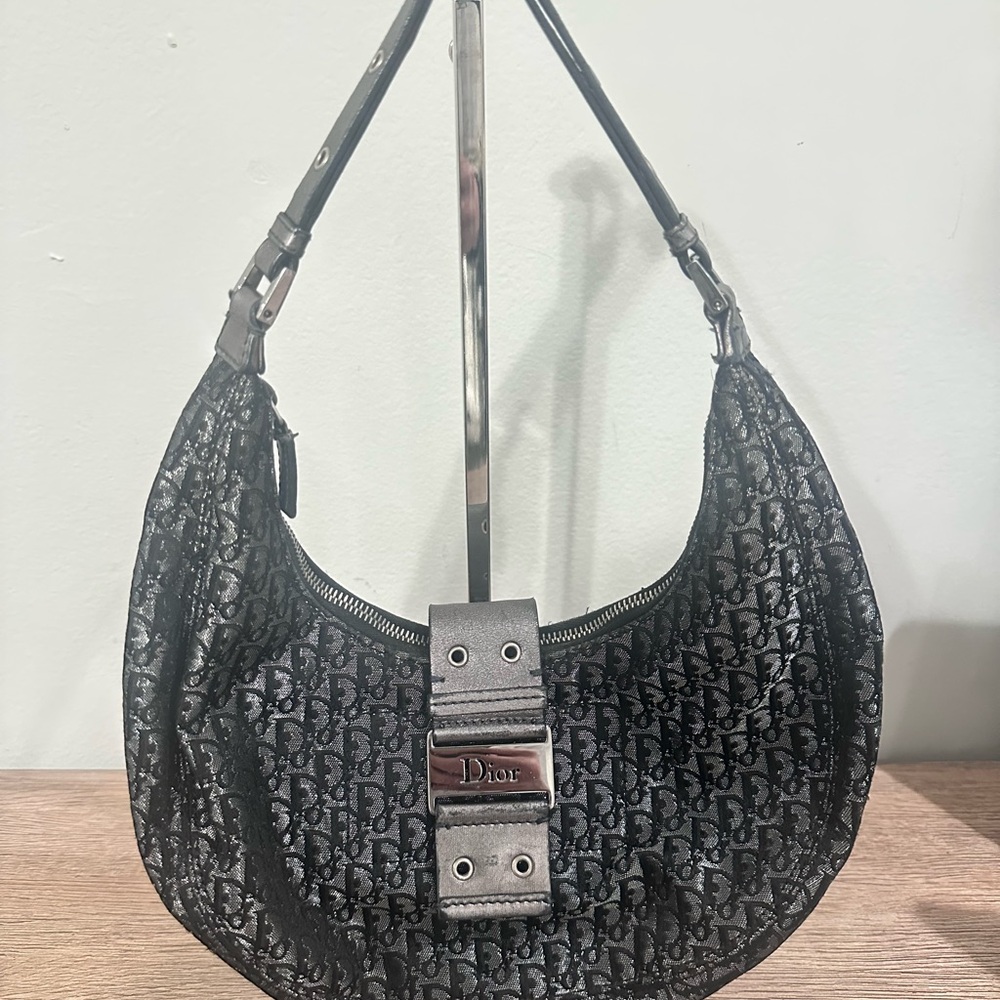 Dior Black and Gray Shoulder Bag